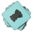 thumbnail image 2 of Carolines Treasures BB1173FC Checkerboard Blue Black Labrador Foam Coaster Set of 4 3 1/2 x 3 1/2 multicolor, 2 of 3
