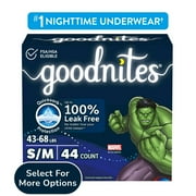 Goodnites Bedwetting Underwear for Boys, S/M (43-68 lbs), 44 Count (Select for More)
