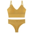 thumbnail image 2 of WILLBEST Brasier Sin Varillas Mujer Conjunto De Lencería De 2 Piezas Con Escote En V Y Sin Costuras Para Mujer, Sin Relleno, Sujetador Y Tanga, 2 of 3