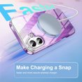 thumbnail image 2 of Cute Marble Case for iPhone 16 Built with Screen Protector,  [Military Grade Drop Tested] Stylish Full Body Shockproof Protective Rugged TPU Case Wireless Charging for Women/Girls,Purple, 2 of 6