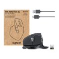 thumbnail image 3 of Logitech MX Master 3S for Business, Graphite - Mouse - ergonomic - right-handed - optical - 7 buttons - wireless - Bluetooth - Logitech Logi Bolt USB receiver - graphite, 3 of 12