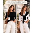 thumbnail image 5 of QUALFORT Women’s 100% Cotton Pullover Sweater, Crew Neck Long Sleeve Lightweight Sweater for Women, Soft Classic Knit Top, Black M, 5 of 7