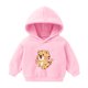 thumbnail image 1 of Honeeladyy - Sudadera con capucha para niños y niñas, informal, de color liso, con estampado de dibujos animados, de forro polar, de manga larga, cálida, para otoño (rosa, 6-7 años), 1 of 2
