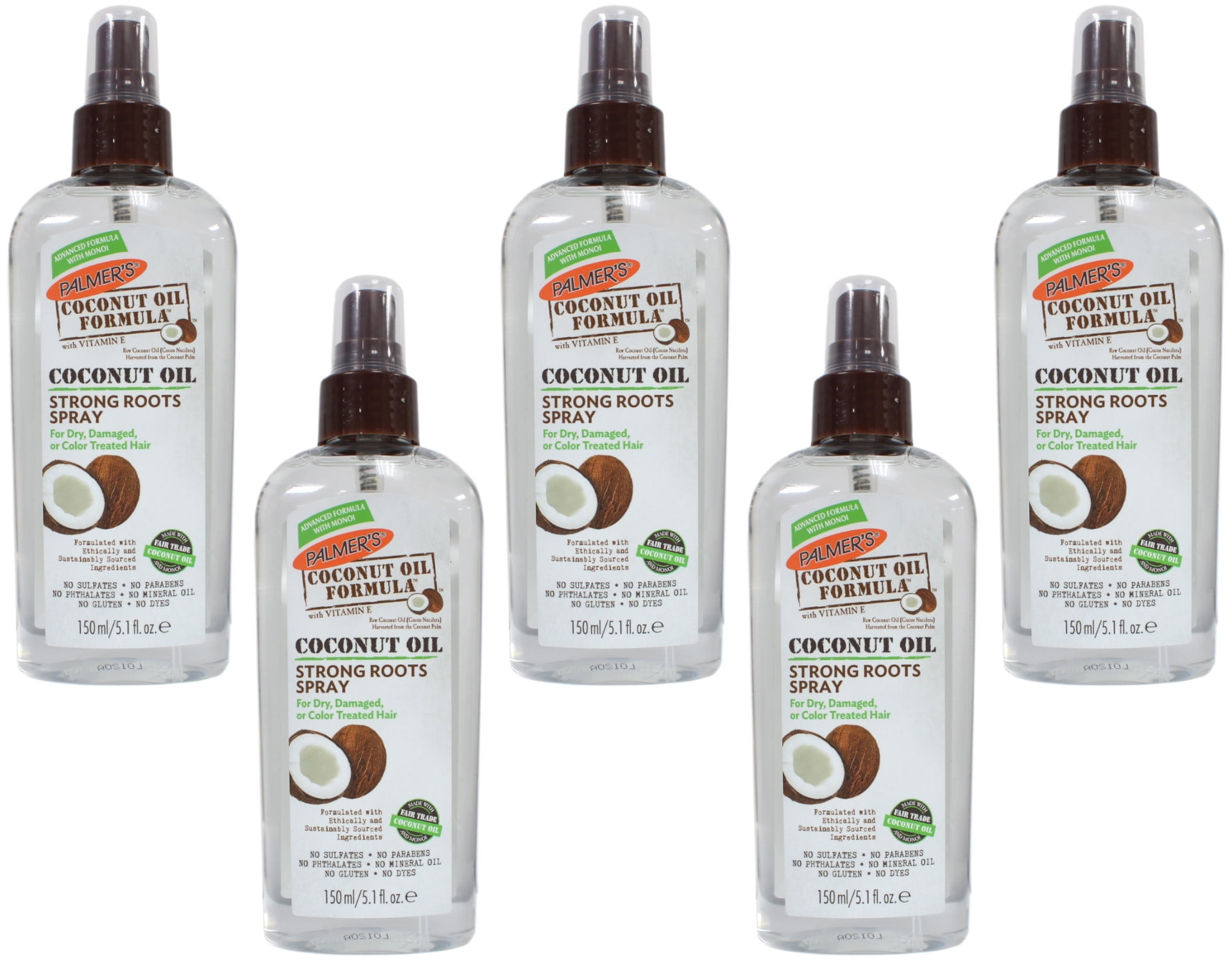 5 Pack Palmers Coconut Oil Formula Strong Roots Hair Spray 5.1oz Each