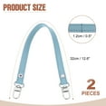 thumbnail image 2 of Uxcell 2 Pcs Metal PU Leather Purse Handle Strap Replacement for DIY Women Clutch Bag Handbags Blue 13 inch, 2 of 7