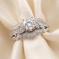 thumbnail image 2 of Pompeii Emery 3/4Ct Vintage Diamond Engagement Wedding Ring Set 14K White Gold (H/I,I1), 2 of 4