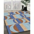 thumbnail image 3 of Ahgly Company Machine Washable Indoor Square Transitional Light Steel Blue Area Rugs, 3' Square, 3 of 7