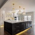 thumbnail image 2 of LMQNINE Modern Farmhouse Crystal Chandelier LED Pendant Light,Adjustable Height,3-Light Fixture for Kitchen Island, Dining, Bedroom, Gold Finish, 2 of 7