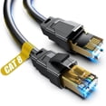 thumbnail image 1 of Cable Ethernet Cat 8 Cable de red de Internet de alta velocidad para trabajo pesado de 3 pies Cable Lan profesional 26 AWG 2000 Mhz 40 Gbps con conector Rj45 chapado en oro blindado en pared interior, 1 of 7