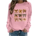 thumbnail image 3 of QATAINLAV Chandail en Molleton Cancer du Sein pour Femmes Manches Longues Tendance Imprimé Ruban Rose Col Rond Automne 2025 Hauts Éclair Rose P, 3 of 5