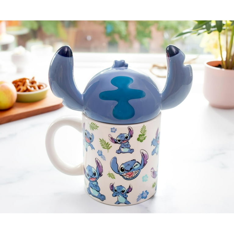 Disney Lilo Stitch Ceramic Mug and Scrump Bowl Cover Action Figure Toys  Decoration Cute Stitch Mug Cups Christmas Gifts for Kids