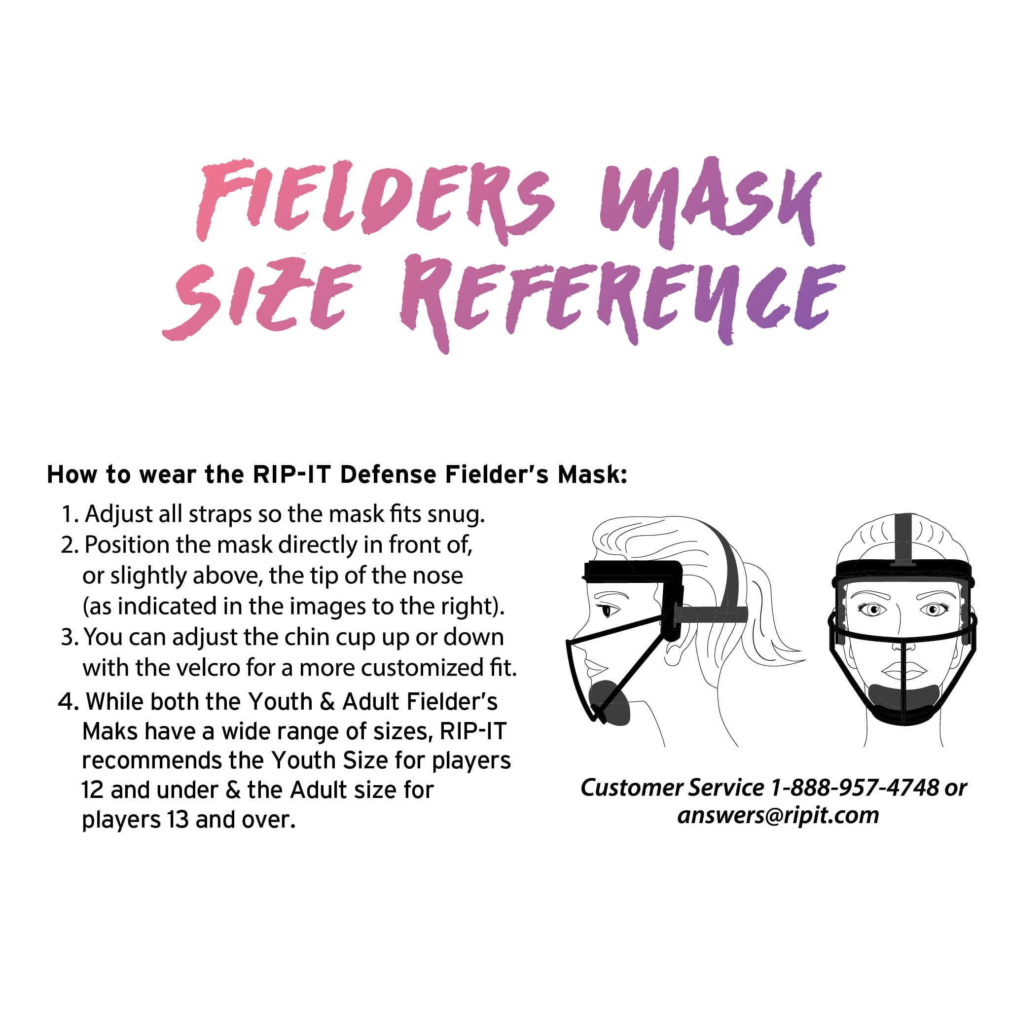 RIP-IT Original Defense Softball Fielder's Mask PRO