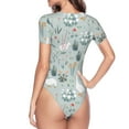 thumbnail image 4 of Easygdp Goose And Doodle Flowers Women'S Waist-Cinching Short-Sleeved Onesie, Olastic Onesiet,Snaps At Bottom,Easy To Put On And Take Off - Large, 4 of 9