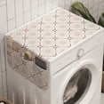 thumbnail image 1 of Geometric Washing Machine Organizer, Continuous Monochrome Pattern with Angled Stars and Dashed Line Flowers, Anti-slip Fabric Top Cover for Washer and Dryer, Redwood and White, by Ambesonne, 1 of 1
