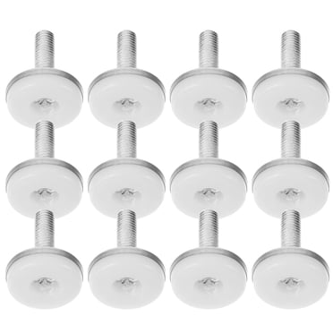 12 Pcs Niveleurs de Meubles Robustes, Écrous de Pied Réglables pour Armoire, Table, Meubles - M8x25mm (Blanc)