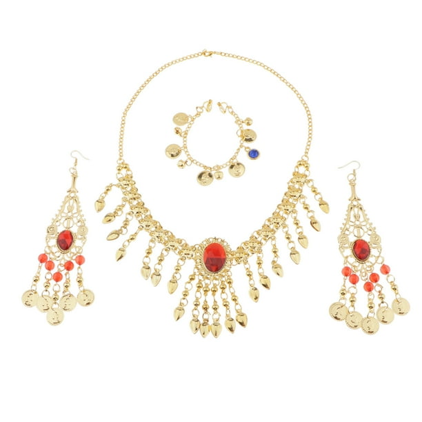 Conjunto de joyas para danza del vientre, pendientes, cadena para la nariz, anillo, diadema, danza del vientre oriental si