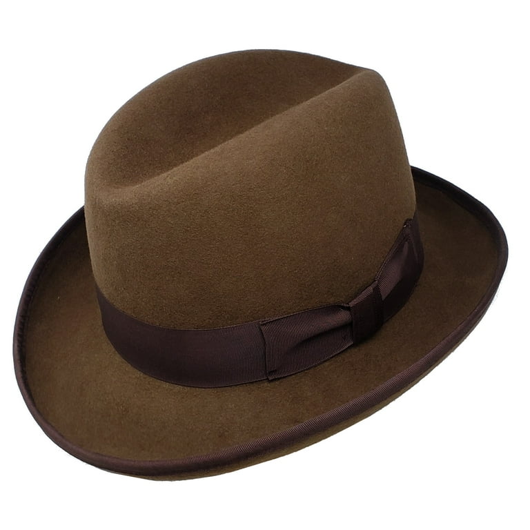 Different Touch Men's 100% Wool Felt Homburg Style Godfather Hats