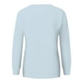 thumbnail image 5 of Pxiakgy Crewneck Sweatshirts Women Long Sleeve Crew Neck Sweatshirt Trendy Casual Pullover Tops Fall Winter Outfits 2025 Women's Solid Color Round Neck Pocket Long Sleeve Top Sweatshirt Light Blue Xl, 5 of 7