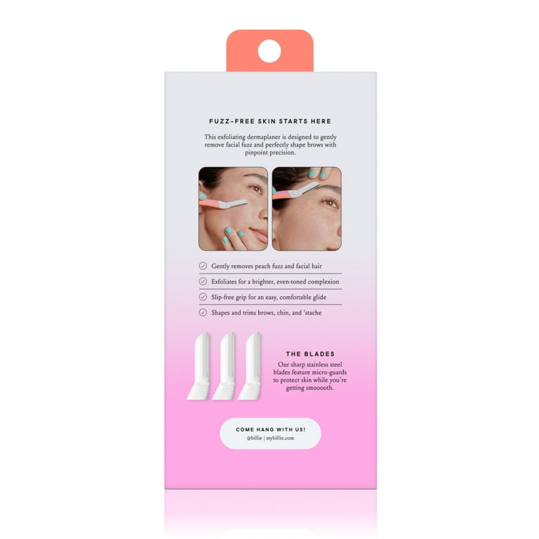 Billie Dermaplane Starter Kit, Reusable Handle With 3 Refill