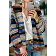 thumbnail image 2 of KOMOO Women Rainbow Cardigan Sweater Long Sleeve Multicolor Striped Sweaters Loose Knit Coat Outwear with Pockets, 2 of 9