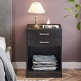 thumbnail image 4 of Afuhokles Set of 2 Nightstand 2 Drawers with Charging Station, Bedside Table Bedroom Furniture, Black, 4 of 6