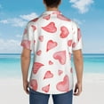 thumbnail image 6 of Xecao Pink Hearts print Hawaiian shirt - a stylish short-sleeve button-down for men, perfect for casual beach and tropical outings., 6 of 9