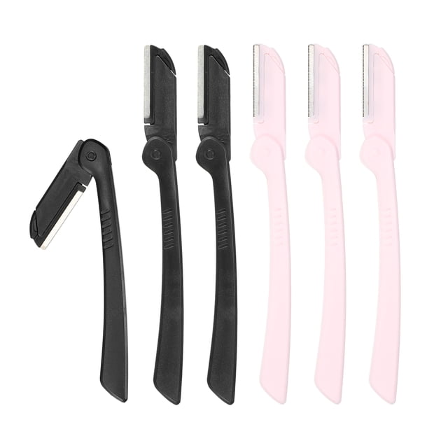 Maquinilla de Afeitar para Cejas Unique Bargains 6 uds color negro y rosa