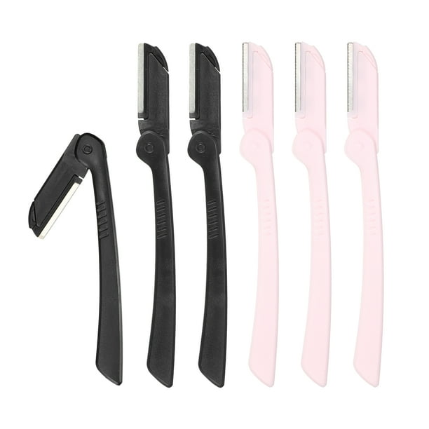 Maquinilla de Afeitar para Cejas Unique Bargains 6 uds color negro y rosa