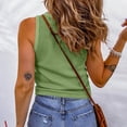 thumbnail image 5 of TKLPEHG Tank Top for Women Crew Neck Basic Tank Top Casual Summer Clothes Lightweight Sleeveless T Shirt Fashion Comfy Solid Color Loose Blouses (Green,XXL), 5 of 5