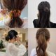 thumbnail image 5 of peines para el cabello, pinzas para el cabello elásticas, bandas para el cabello con forma de nido de pájaro, hebillas para el cabello retráctiles, pinzas Retro geométricas, 5 of 5