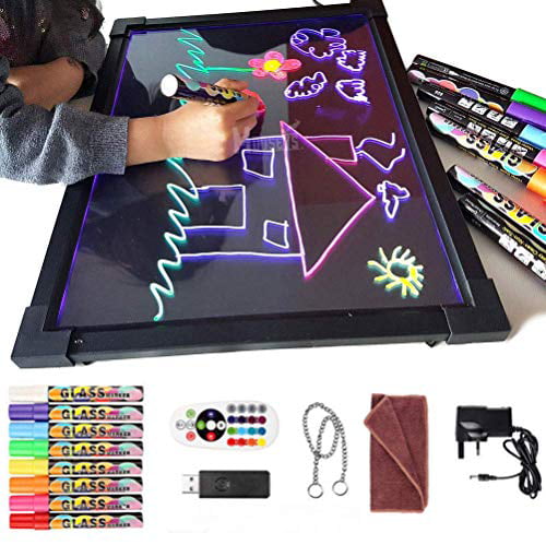 DEL Drawing Writing Board Remote Controlled Fluorescent Sensory Play 1x Up X0S8 
