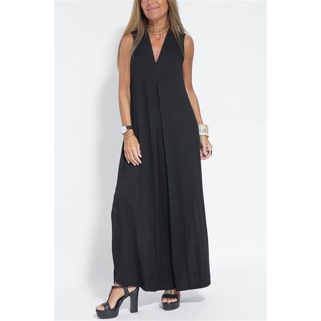 Conjunto de vestido cárdigan elegante para mujer, chaqueta holgada de manga larga lisa, vestidos sin mangas con abertura, ropa informal para oficina y vacaciones en la calle