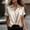 Beige, variant on Only Moment Button Down Tops for Women Short Sleeve V Neck Satin Short Sleeve Collared Tops Loose Casual Tunic Blouses with Pocket Work Blouses for Women Black,S