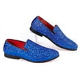 thumbnail image 5 of Santimon Men Dress Shoes Glitter Loafers Slip On Casual Wedding Party Formal Shoes Blue 12.5 US, 5 of 7