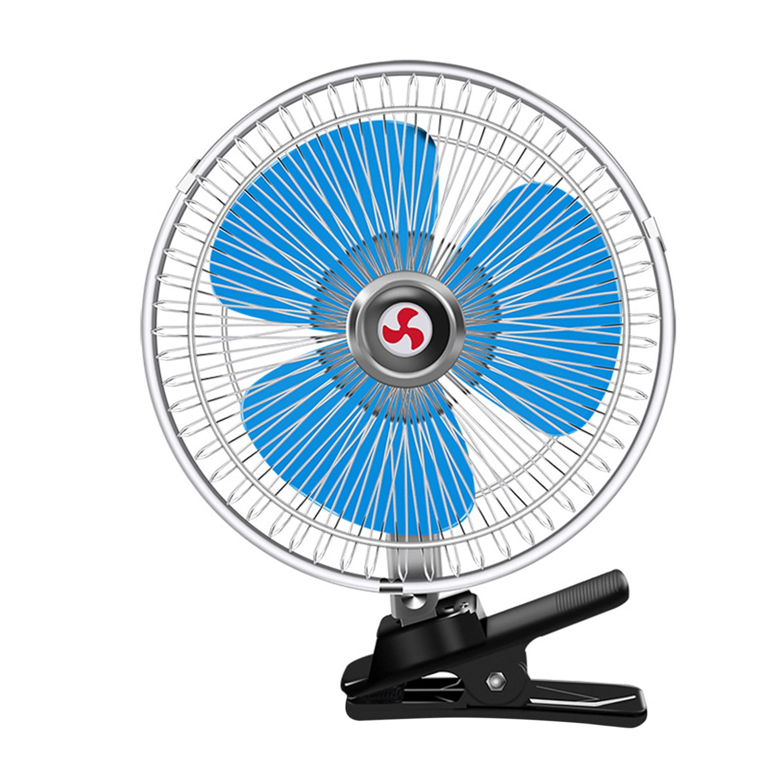 12V Clip-On Car Fan with Strong Wind & Low Noise, Large Angle Adjustable Universal Cooling Fan, Thickened Stable Clip Portable Fan for Car SUV RV Truck Home Camping