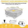 thumbnail image 3 of Walchoice 7.7 Inch Square Air Fryer Rack, 3 Layers Stackable Dehydrator Racks with Clamp and 8 Silicone Feet, Stainless Steel Air Fryer Accessories for Normal Oven Pot, Oven & Dishwasher Safe, 3 of 9
