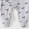 thumbnail image 5 of KPOPLK Newborn Baby Boys Girls Onesie Pajamas Soft Coton Tie Side Footie Pjs Bodysuit Infant Sleeper Baby Sleep Gown with Mittens Size Newborn, 5 of 6