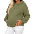 thumbnail image 5 of AKOEE Maternity Clothes Women Sweatshirts Loose Soft Zip-Breastfeeding Nursing Pullover Sweater Hoodie (L, Army Green), 5 of 8