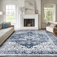 thumbnail image 4 of CHITOOMA 8'x10' Area Rugs for Living Room, Machine Washable Rugs Vintage Area Rug for Bedroom Dining Room Dorm Office with Non-Slip Backing, Stain Resistant Non-Shed Carpet, Blue, 4 of 11