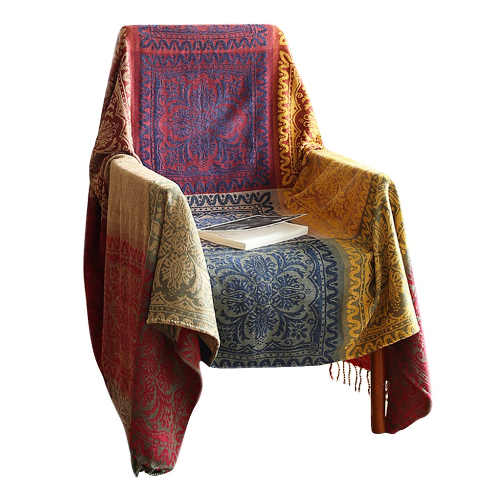 NKTIER Sofa Cotton Blanket Boho Chair Cover Bed Sofa Soft Chair Cover