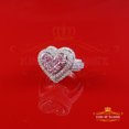 thumbnail image 3 of King of Bling's 5.00CT Women's Pink Stone Heart Moissanite Ring VVS 'D' 925 Silver White Sz7, 3 of 13