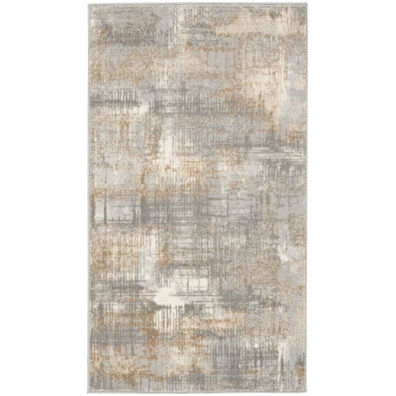 Calvin Klein Modern 2'2" x 3'9" Area Rug With Grey And Beige 099446818874