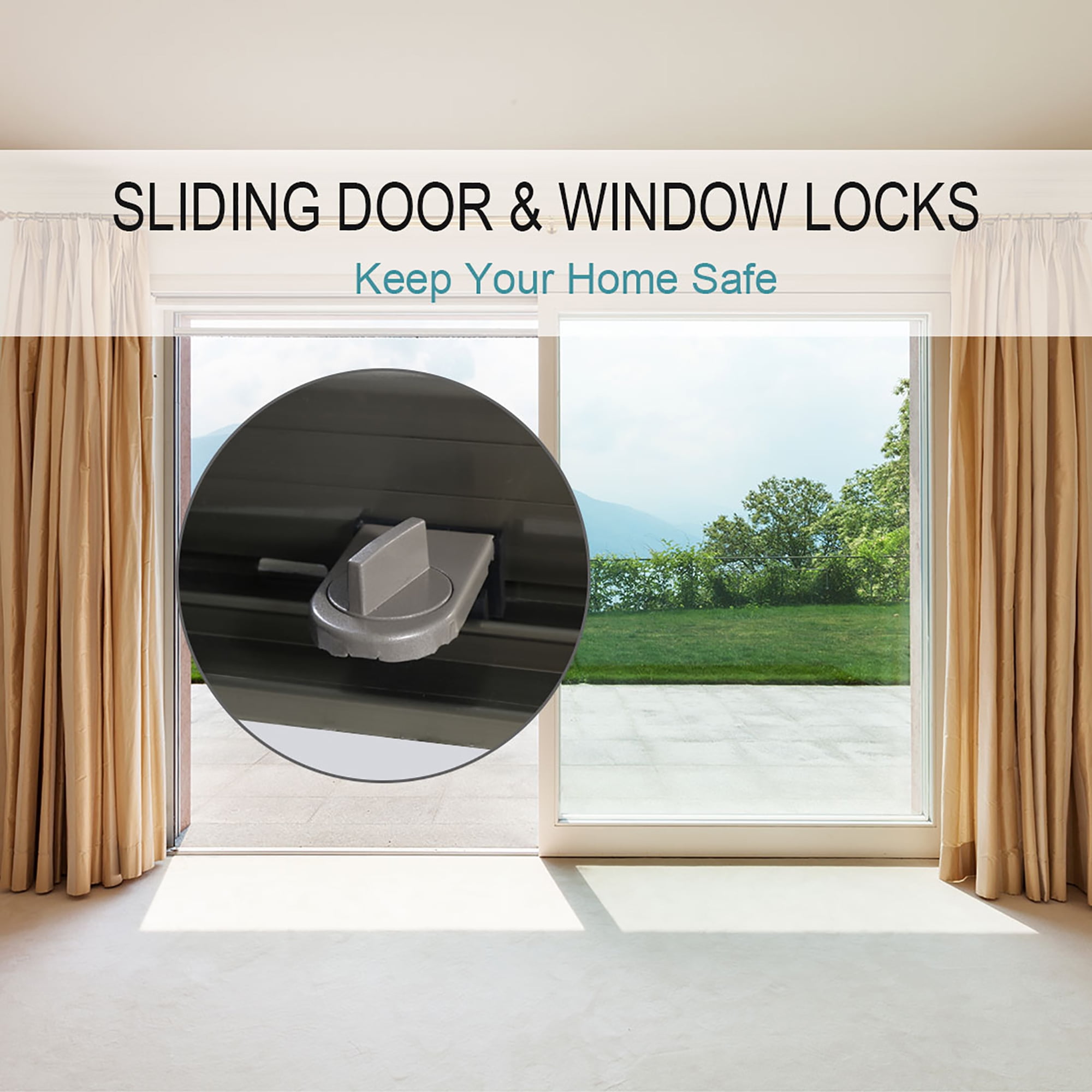 4pcs Metal Sliding Window Door Locks Transom Window Door Stopper No