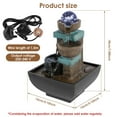 thumbnail image 7 of Indoor Tabletop Fountain Water Features with Lights Indoor Waterfall Fountains Mditation Relaxation Indoor Fountain for Home Office Decoration 3 Pin UK Plug Included, 7 of 7