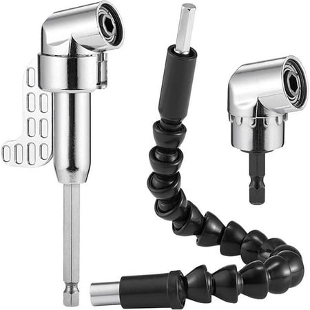 

Right Angle Drill Bit and Flexible Angle Extension Kit for Drill Bit or Screwdriver 1/4 Socket Adapter Convenient and Convenient in Tight Work Space