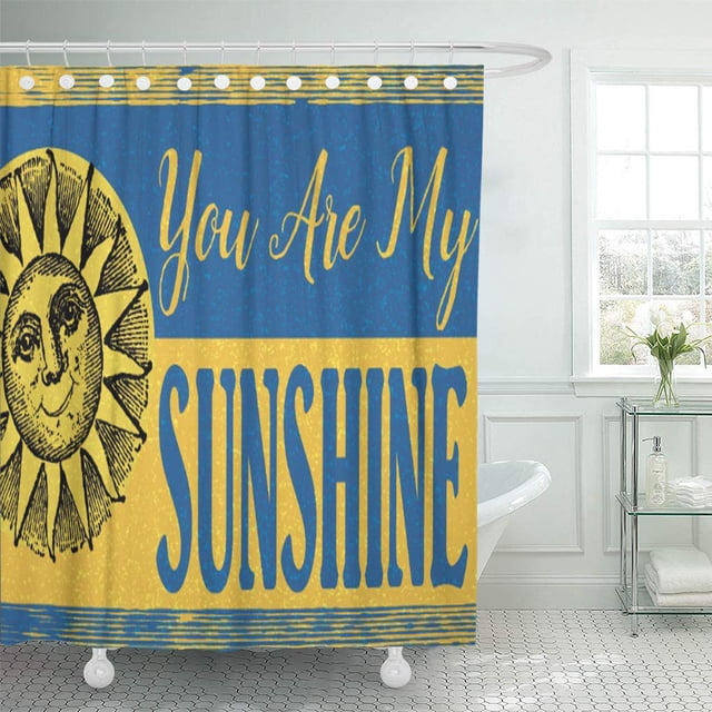 ABPHQTO Cortina de ducha Vintage You are My Sunshine Inspiration Sun Modern Words 150x180 cm