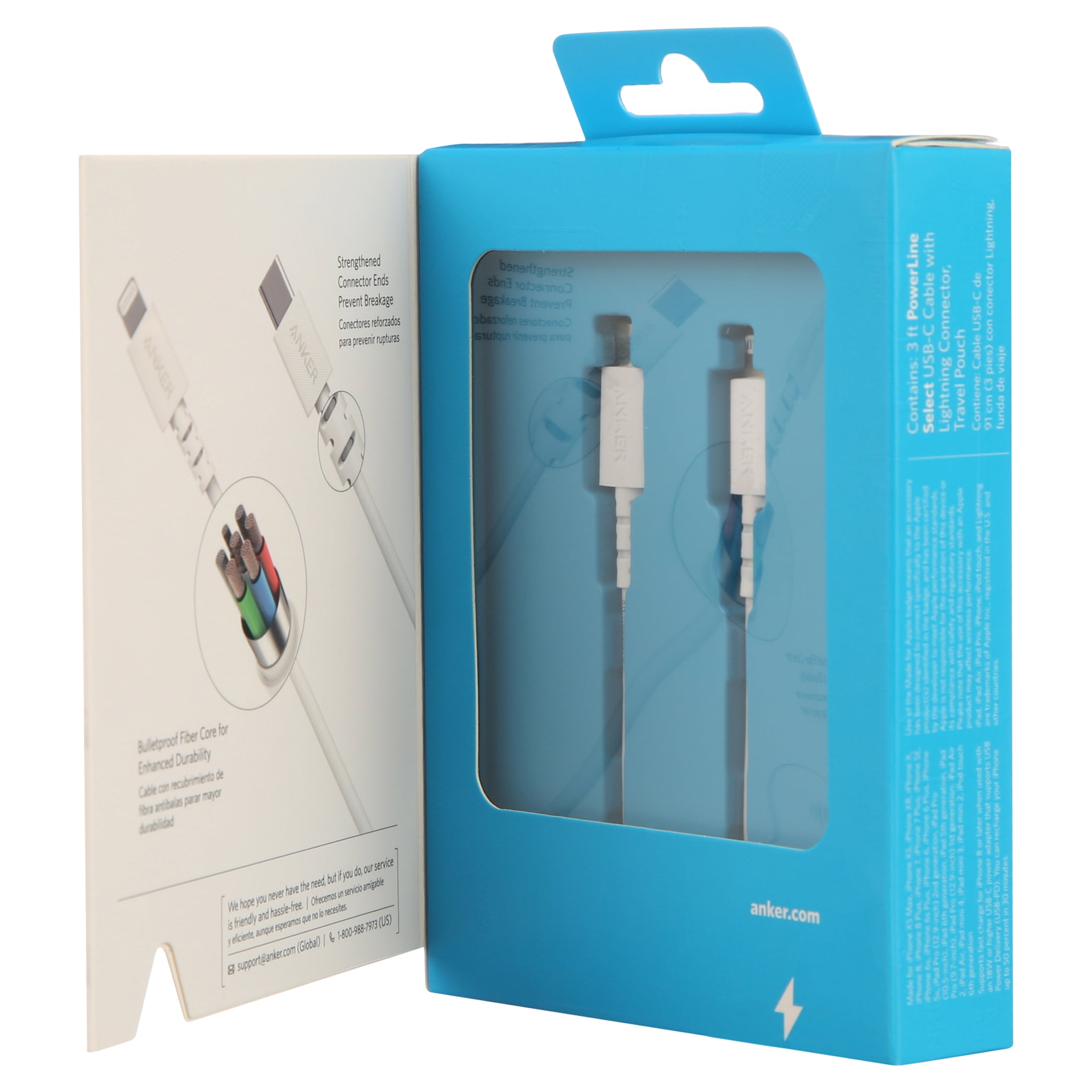 Anker PowerLine Select USB-C to Lightning Cable White (3ft)