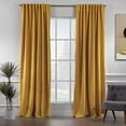 thumbnail image 6 of 3S Brother's Extra Long Room Darkening 180" Length Faux Velvet M-Yellow Curtain Drapes - Hanging Back Tab 5-25 Feet Custom Made ( 1 Panel ) - Made in Turkey (100"Wx180"L), 6 of 6