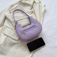 thumbnail image 3 of Bolso de paja de media luna con cremallera Bolso de hombro individual para regalo de mamá / novia / esposa, 3 of 9