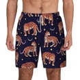 thumbnail image 2 of Goofa Leopard Print Printed Men's Swim Trunks Board Shorts Quick Dry Mens Swimming Trunks with Compression Liner,Breathable Fit Hawaii Beach Shorts-Large, 2 of 9